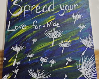 Original Acrylic Artwork, "Spread Your Love Far & Wide"