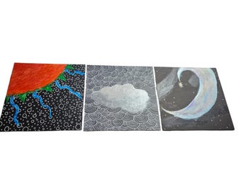 Swirl Series, Original Acrylic Artwork - "Phases of the Sky"