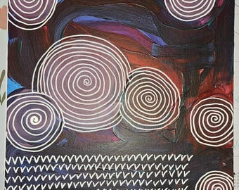 Original Acrylic Artwork, Swirl Series - "Down the Cesspool Tide"