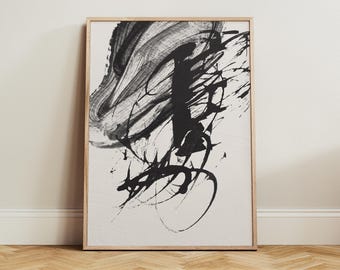 Minimalist Brushstroke Wall Decor, Modern Textured Abstract Art Print, Contemporary Neutral Living Room Poster, Office Art, Scandi Apartment