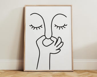 Bad Smell Humorous Bathroom Wall Art, Funny Toilet Poster, Modern Minimalistic Restroom Decor, Trendy Powder Room Print, Holding Nose WC Art