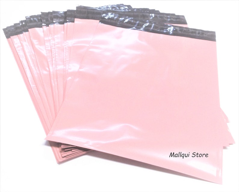 100 Pale Pink Color 12 x 15.5 Poly Mailer Bags, shipping, mailing envelope image 1