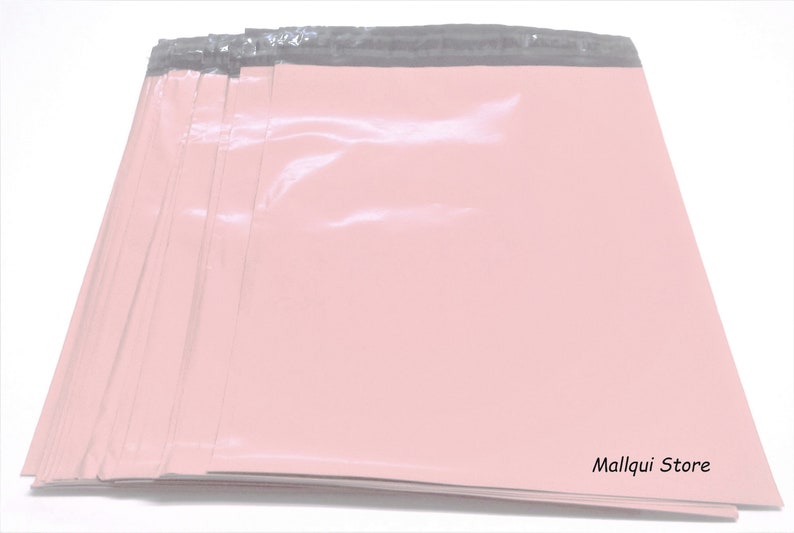 100 Pale Pink Color 12 x 15.5 Poly Mailer Bags, shipping, mailing envelope image 2