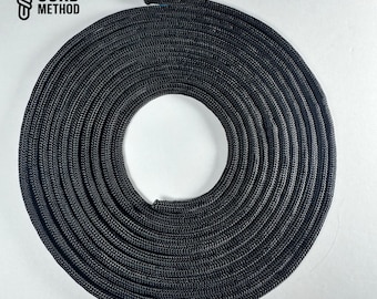 Paracord 550 negro: cordón duradero para manualidades, fabricado en EE. UU.