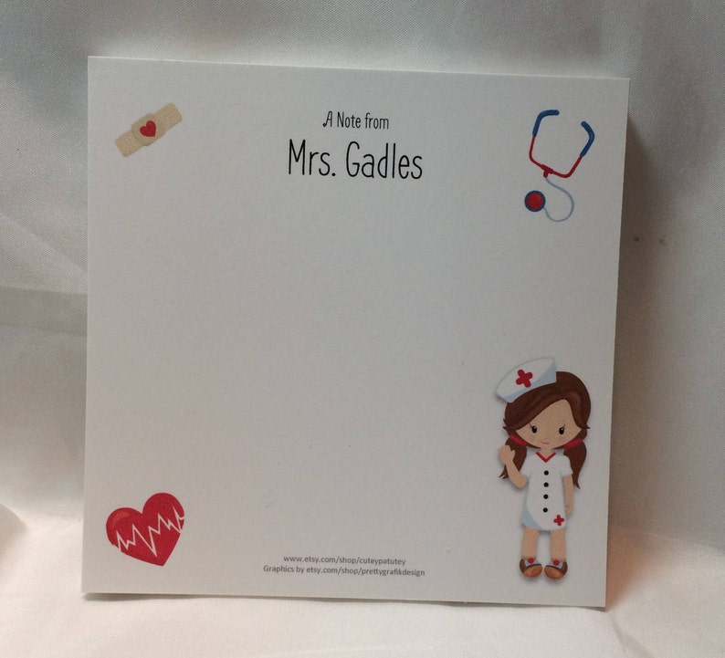 Personalized School Nurse Notepad Etsy