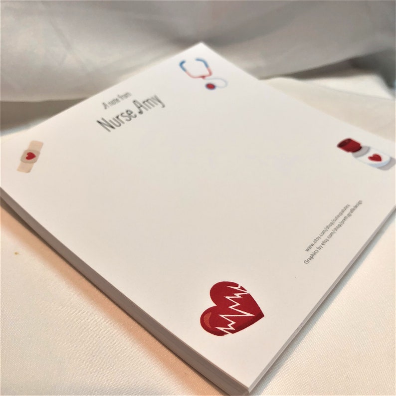 Personalized School Nurse Notepad Etsy