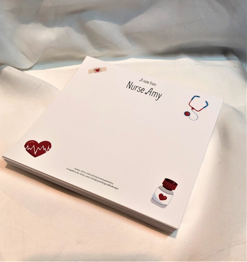 Personalized School Nurse Notepad Etsy