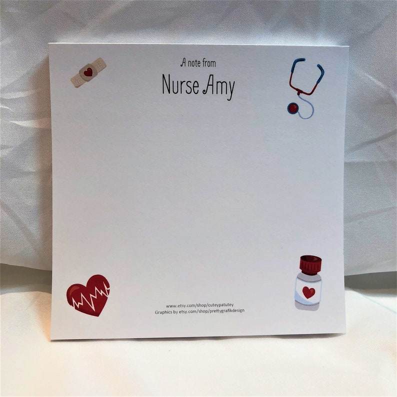Personalized School Nurse Notepad Etsy
