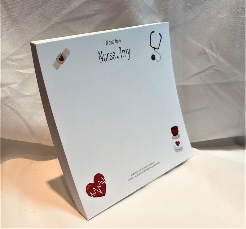 Personalized School Nurse Notepad Etsy