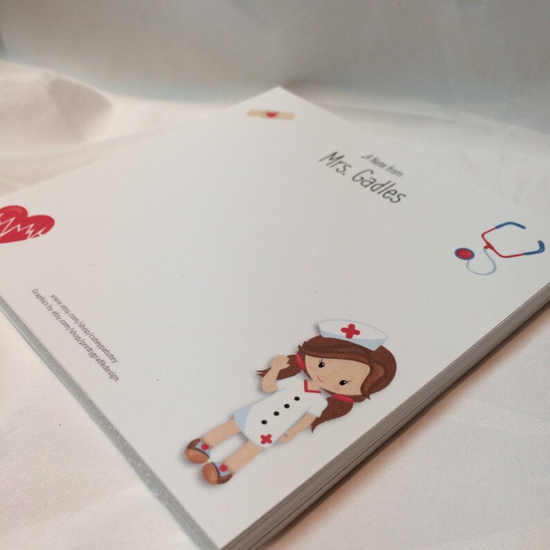 Personalized School Nurse Notepad Etsy