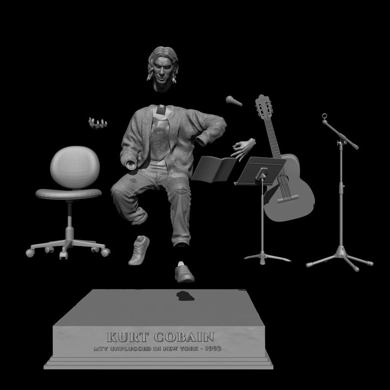 Kurt Cobain MTV Unplugged 1993 New York – Premium Statue Collectible ...