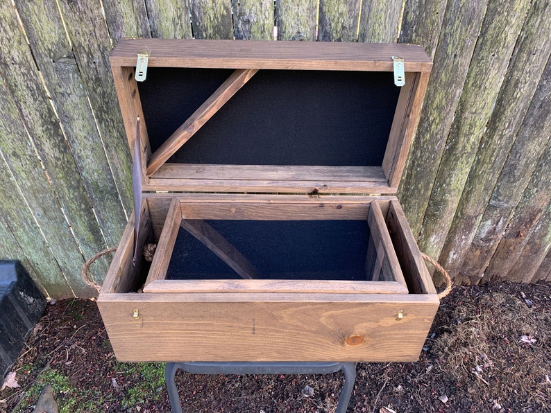 24 Military Chest and Shadow Box Tray, with Flag Display on Lid image 4