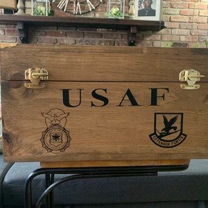 24 Military Chest and Shadow Box Tray, with Flag Display on Lid image 1