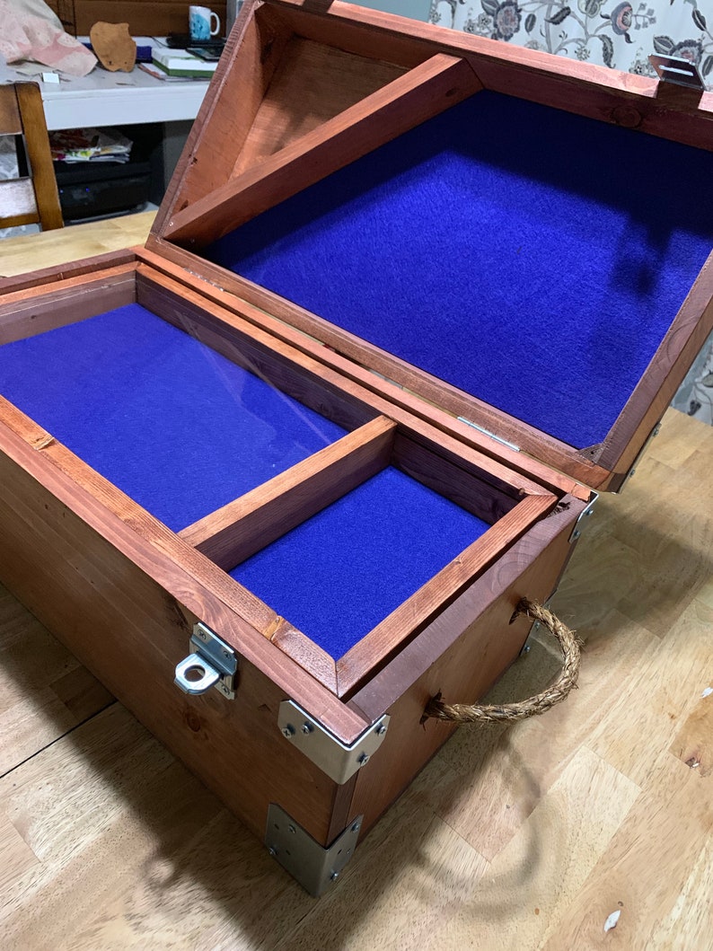 24 Military Chest and Shadow Box Tray, with Flag Display on Lid image 9