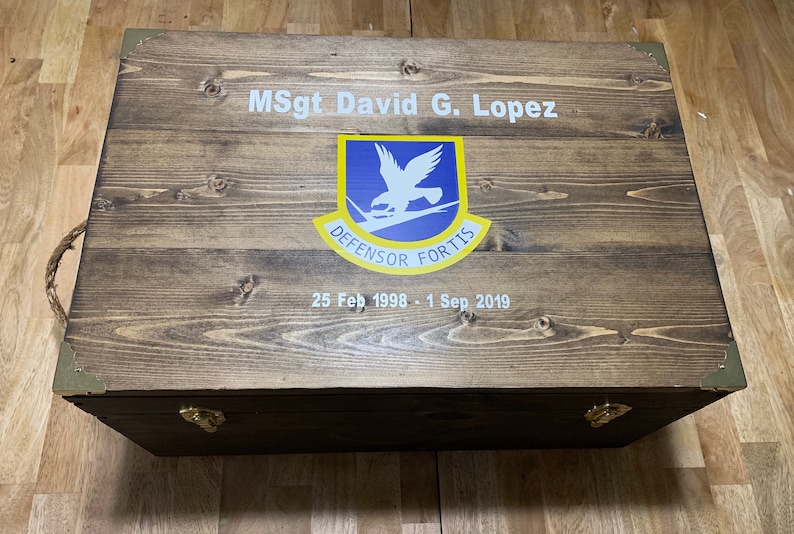 24 Military Chest and Shadow Box Tray, with Flag Display on Lid image 3