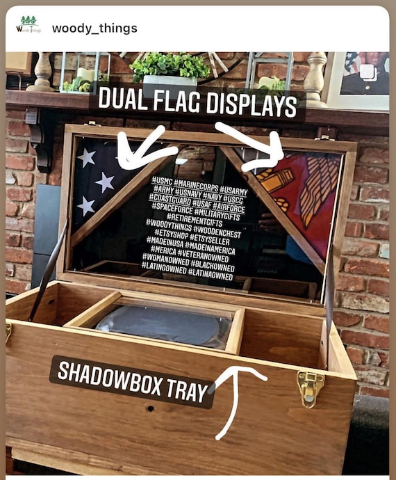 Buy 26 Military Chest With Flag Display and Shadow Box Tray 26x15