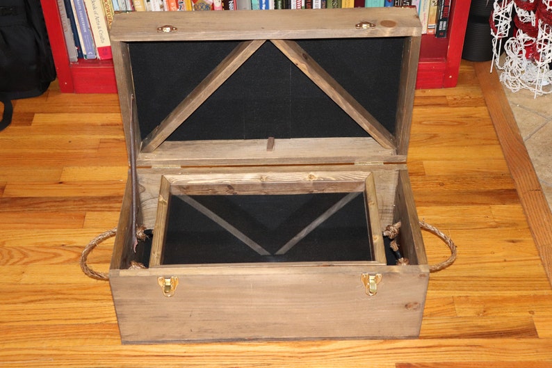 24 Military Chest and Shadow Box Tray, with Flag Display on Lid image 7