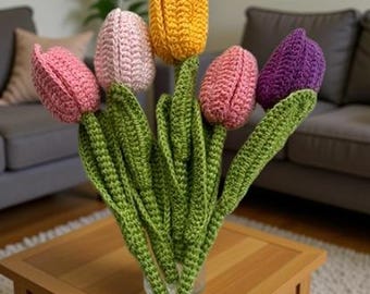 Tulip Flower Pattern | Crochet Pattern Digital Products | DIY Easy to Download PDF File