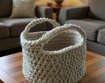 Simple Basket Crochet Pattern | DIY Crochet Storage Basket | Digital Products | PDF Download
