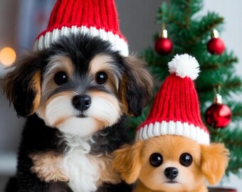 Christmas Dog Santa Hat Crochet Pattern | Beginner-Friendly PDF Tutorial