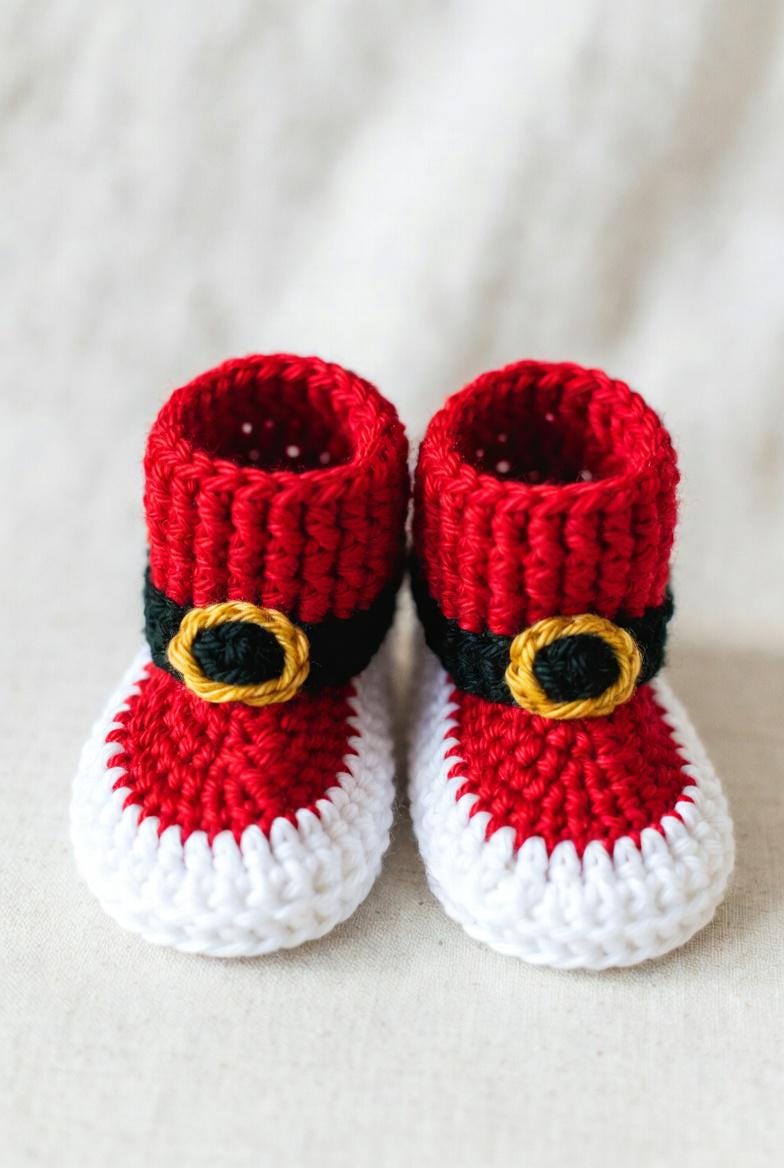 Santa Baby Booties or Christmas Crochet Pattern | Easy DIY PDF - Etsy