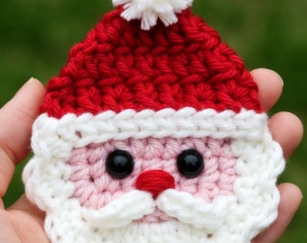 Santa Coaster Crochet Patterns for Christmas | Holiday Table Décor & Ornament | Beginner-Friendly PDF