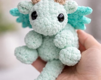 Seafoam Dragon Gem Crochet、ローソーあみぐるみドラゴン