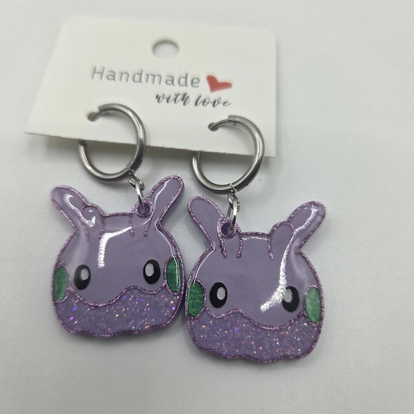 Pokemon inspired hoop earrings - Goomy