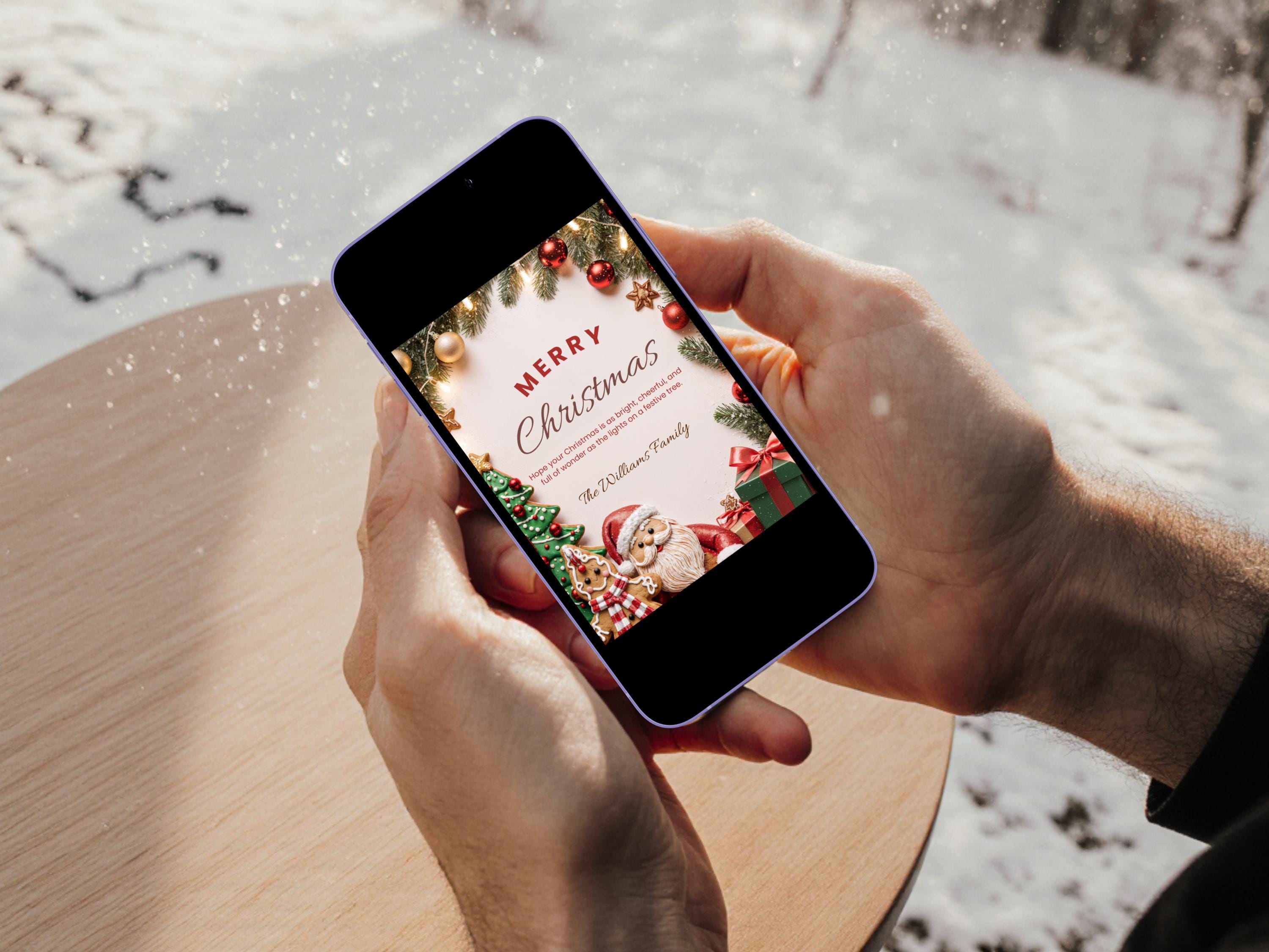Editable MERRY Christmas Card Template | Printable Holiday Card (canva ...
