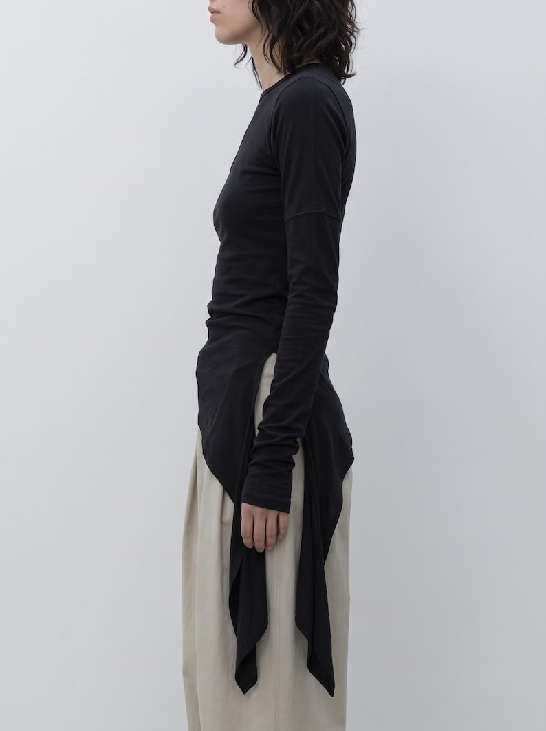 Asymmetric Wrap Top Sewing Pattern PDF, Long Sleeve Jersey Shirt With ...