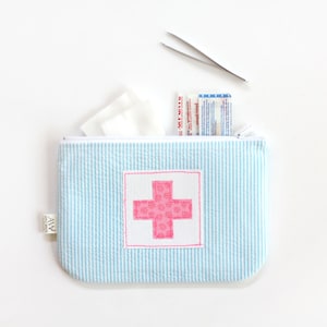 First Aid Zipper Pouch, Cosmetic Bag, Women's Accessories, Diaper Bag, Kids, Make up Pouch, Camping, Bath Accessories, Bath and Beauty