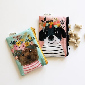 Zipper Bag,  Card Wallet, Dogs, Coin Purse, Zipper Pouch, Puppies, Gift for Her, Pets, birthday gift, Card wallet, Pet Treat Bag, Poop Bag