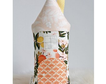 Rifle Paper Co Fabric Tooth Fairy Pillow: House Pillow with Secret Pocket