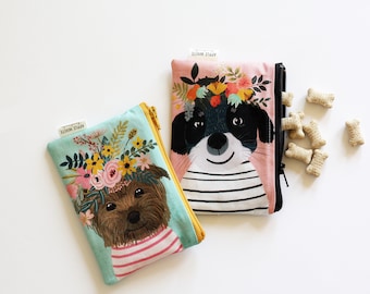 Zipper Bag,  Card Wallet, Dogs, Coin Purse, Zipper Pouch, Puppies, Gift for Her, Pets, birthday gift, Card wallet, Pet Treat Bag, Poop Bag