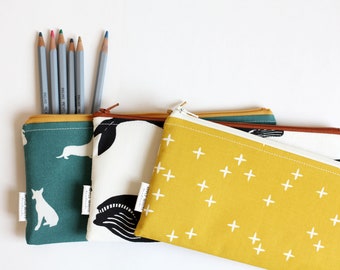 Back to School Pencil Pouch, Dog, Pencil Case, Zipper Pouch, Kids Gift, Pencil Bag, Travel Pouch, School Supplies, Office Supplies, Cotton