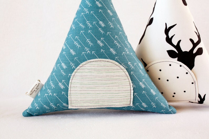 Tooth Fairy Pillow, Gift for Kids, Teepee, Stuffed Toy, Boho Kids, Arrows, Deer, Antler, Kids Room Decor, Childrens Toy, Keepsake, Tipi image 4