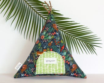 Jungle Tiger Teepee Tooth Fairy Pillow, Tooth Fairy Teepee, Regalo para niños, Hada de los dientes, Regalo para niños, Juguete, Juguete de peluche, Tipi, Decoración para niños,