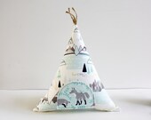 Tooth Fairy Fox Teepee Toy Pillow, Kids Room Decor, Decorative Pillow, Children, Stuffed Toy, Keepsake, Tipi