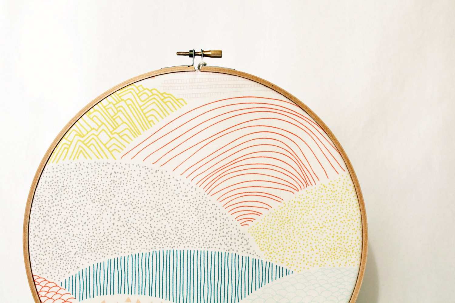 Modern Landscape Cork Memo Board Embroidery Hoop Real Wood Etsy