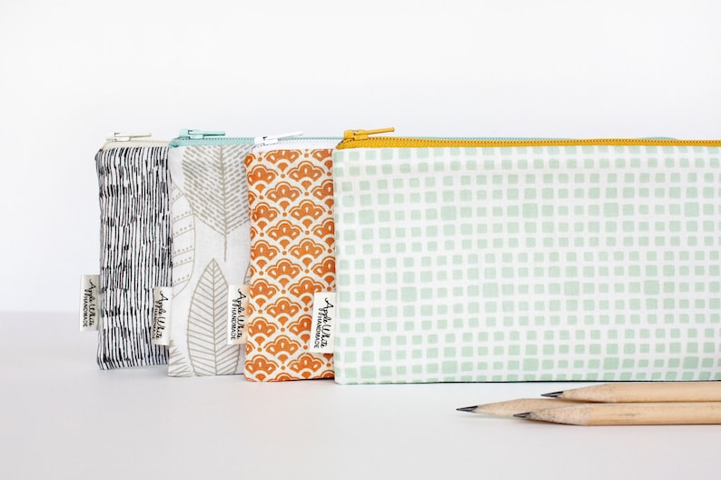 Zipper Pouch, Pencil Pouch, Pencil Case, As Seen On West Elm, College, Kids, School Supplies, Teens, Women, Organize image 1