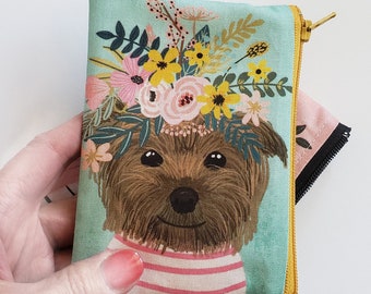 Pet Dog Zipper Pouch:  Coin Purse, Treat Bag, Wallet for Pet Lovers