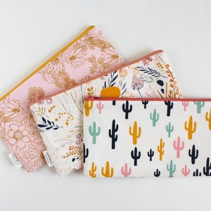 Zipper Pouch, Cactus, Floral, Pencil Pouch, College, Teen, Back To School, Make Up Bag, Travel Bag, Pencil Bag, Cosmetics organizer 画像 3