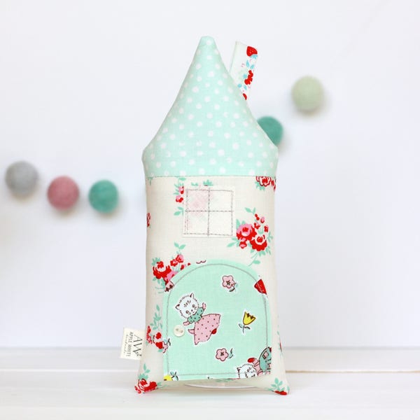 Kids Vintage Cat Floral Tooth Fairy Pillow: Personalized Room Decor and Stuffed Toy Keepsake