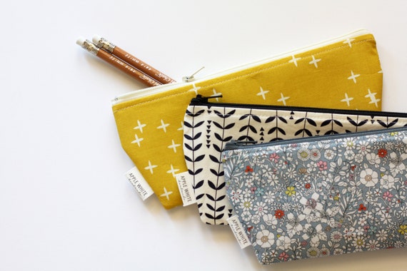 Canvas Zip Bags Canvas Pencil Pouch Canvas Makeup Bags Blank Canvas Pencil  Case DIY Craft Bags Cosmetic Pouch Makeup Bag