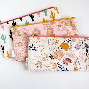 Zipper Pouch, Cactus, Floral, Pencil Pouch, College, Teen, Back To School, Make Up Bag, Travel Bag, Pencil Bag, Cosmetics organizer 画像 5