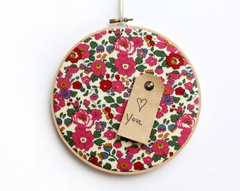 6 Inch Small Memo Board: Cork Board in Floral Liberty of London