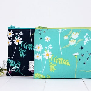 Floral Zipper Pouch: Wildflower Pencil Case, Makeup Bag