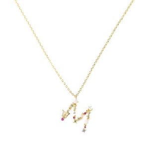 Flutterfly sten initial halsband