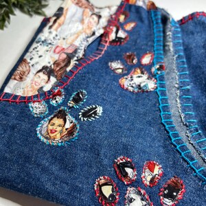 Regata jeans reciclada com estampa de pata | XL