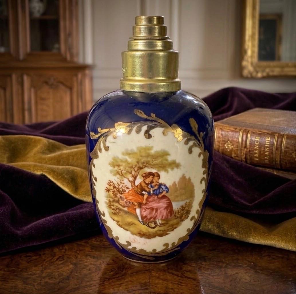 Lampe Berger JARS アロマポット廃盤ヴィンテージ　ネイビー Vintage Lampe Berger Limoges France Porcelain Lamp Cobalt Blue